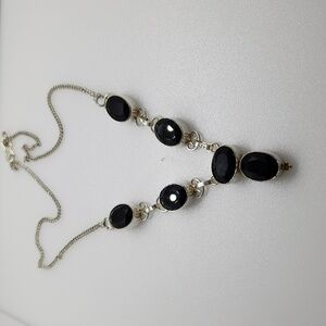 Nwot! Black onyx sterling necklace handmade